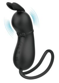 Черное виброяйцо Rosalie в виде зайчика фото в интим магазине Love Boat