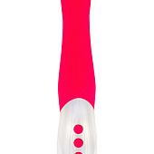 Ярко-розовый пульсирующий массажер - 26 см.