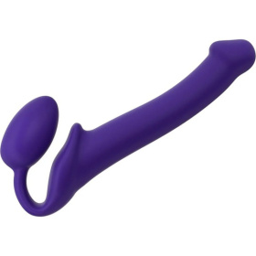 Фиолетовый безремневой страпон Silicone Bendable Strap-On - size M фото в интим магазине Love Boat