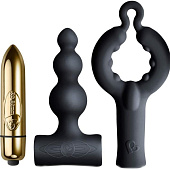 Элегантный вибронабор Be Mine: вибропуля и 2 силиконовые насадки