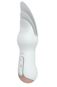 Белый вибратор с тремя лепестками Kissin фото в интим магазине Love Boat