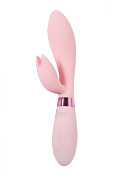 Нежно-розовый вибратор-кролик с независимыми моторчиками Indeep Malena - 21,5 см. фото в интим магазине Love Boat