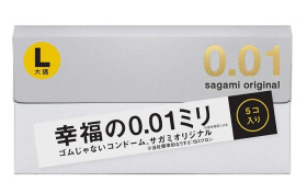 Презервативы Sagami Original 0.01 L-size увеличенного размера - 5 шт. фото в интим магазине Love Boat