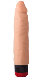 Телесный вибратор-реалистик со встроенным пультом управления - 16,5 см. фото в интим магазине Love Boat