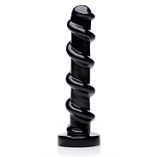 Черный стимулятор с винтовой конструкцией Mighty Screw - 24,1 см. фото в интим магазине Love Boat