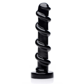 Черный стимулятор с винтовой конструкцией Mighty Screw - 24,1 см. фото в интим магазине Love Boat