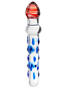 Стеклянный двусторонний фаллоимитатор с шишечками - 20 см. фото в интим магазине Love Boat