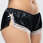 Атласные шортики с кружевной оторочкой