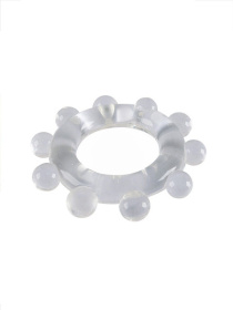 Прозрачное эрекционное кольцо со стимулирующими шариками