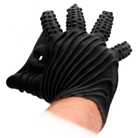 Черная стимулирующая перчатка-мастурбатор Masturbation Glove фото в интим магазине Love Boat