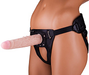 Насадка-фаллос в комплекте с трусиками Harness - 21,6 см. фото в интим магазине Love Boat