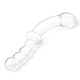 Стеклянный двусторонний фаллоимитатор 12,5’’ Girthy Double Sided Dong With Anal Bead Grip Handle - 32 см.