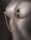 Чёрные с золотом зажимы на соски Gold Chain Nipple Clamps