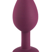 Бордовая малая силиконовая пробка с прозрачным кристаллом