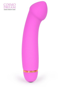 Розовый вибромассажер с изогнутой головкой - 15 см. фото в секс шопе Love Boat