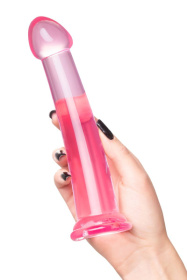 Розовый нереалистичный фаллоимитатор Jelly Dildo L - 20 см.