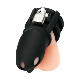 
Черная клетка для пениса Silicone Small 2 in Cock Cage With Ball Divider фото в интим магазине Love Boat