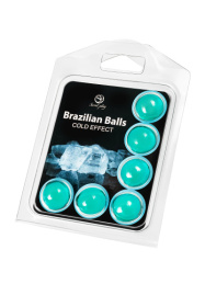 Набор из 6 шариков с массажным маслом Brazilian Balls с охлаждающим эффектом