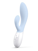 Нежно-голубой вибратор-кролик Lelo Ina 3 - 20 см. фото в интим магазине Love Boat