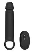 Черная насадка-удлинитель с вибрацией Vibrating Extender With Remote фото в интим магазине Love Boat