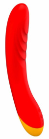 Красный изогнутый вибромассажер Romp Hype G-Spot - 21 см. фото в секс шопе Love Boat