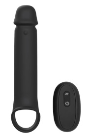 Черная насадка-удлинитель с вибрацией Vibrating Extender With Remote фото в интим магазине Love Boat