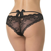 Сексуальные трусики с кружевом и атласным бантом сзади