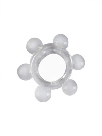 Прозрачное эрекционное кольцо с 6 стимулирующими шариками