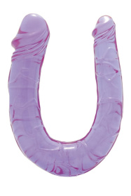 Фиолетовый двойной фаллоимитатор DOUBLE HEAD DONG - 30 см. фото в интим магазине Love Boat