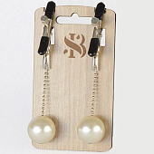 Зажимы на соски с бусинами под жемчуг Pearl