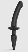 Черный двусторонний фаллоимитатор Strap-On-Me Dildo Plug-In Switch size S фото в интим магазине Love Boat