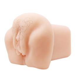 Телесный мастурбатор-вагина с оволосением и вибрацией