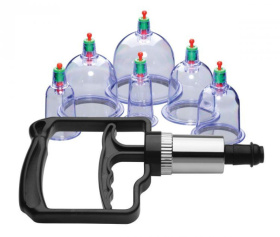 Набор помп для стимуляции Sukshen 6 Piece Cupping Set with Acu-Points фото в интим магазине Love Boat