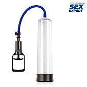 Прозрачная вакуумная помпа Sex Expert со шкалой
