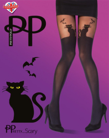 Колготки с имитацией чулок Halloween Cat Tights фото в интим магазине Love Boat