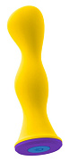 Желтый фигурный анальный вибратор - 12,6 см. фото в интим магазине Love Boat