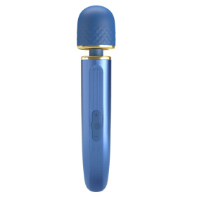 Синий wand-вибромассажер Colorful Massager - 24 см. фото в интим магазине Love Boat