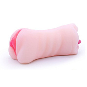 Телесный двусторонний мастурбатор - вагина и ротик фото в интим магазине Love Boat