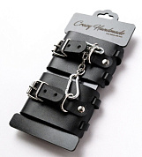 
Черные кожаные наручники с ремешками фото в интим магазине Love Boat