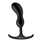 Черный массажер простаты с утяжелителями Premium Silicone Weighted Prostate Plug Medium - 16,3 см. фото в интим магазине Love Boat