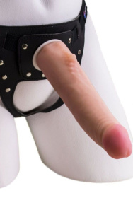 Реалистичный страпон Harness из трусиков и насадки-фаллоса - 18,5 см. фото в интим магазине Love Boat