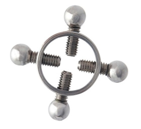 
Серебристые зажимы для сосков на винтах фото в интим магазине Love Boat