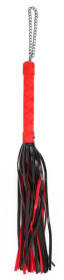 
Красно-черная многохвостая плеть-флоггер - 40 см. фото в интим магазине Love Boat