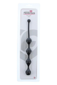 Чёрная анальная цепочка Four Beads Anal Black - 24 см.