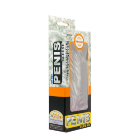 Прозрачная насадка с закрытой головкой и вибрацией - 13 см.