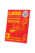 Презервативы с клубничным ароматом «Красноголовый мексиканец» - 3 шт. фото в интим магазине Love Boat