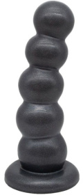 Черная насадка-плаг на харнесс PLATINUM 7 - 19,5 см. фото в интим магазине Love Boat