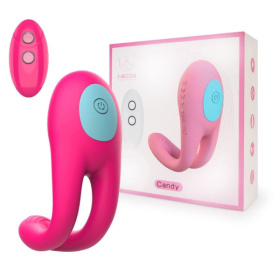 Розовое виброкольцо с пультом ДУ