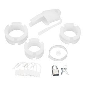 Белая клетка для пениса Silicone Small 2 in Cock Cage With Ball Divider