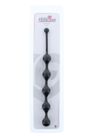 Чёрная анальная цепочка Five Beads Anal - 28,1 см.
